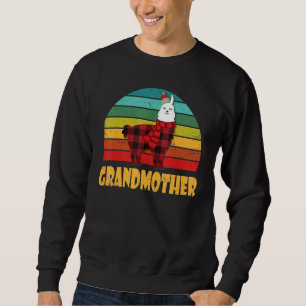 Vintage Retro Grandmother Llama Red Plaid Family C Sweatshirt