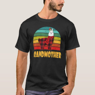 Vintage Retro Grandmother Llama Red Plaid Family C T-Shirt