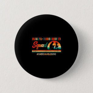 Vintage retro grandpa granddaughter squad father's 6 cm round badge