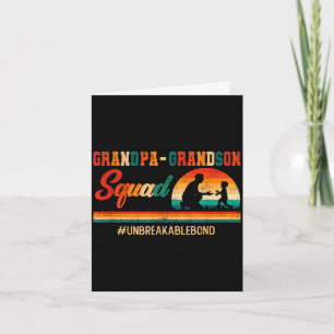 Vintage retro grandpa grandson squad father's day card