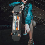 Vintage Retro Greatest Hit Cassette Tape Skateboard<br><div class="desc">Cool retro cassette tape skateboard with text "the greatest hit". Great for lovers of classic and old school music.  Unisex design for men and for women.  Personalise it by adding your name and personal message.</div>