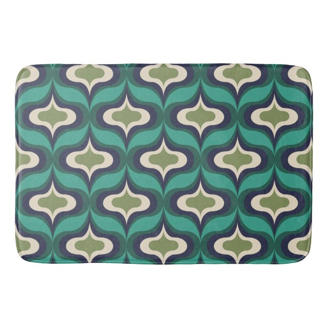 Vintage Retro Green Bath Mat (Front)