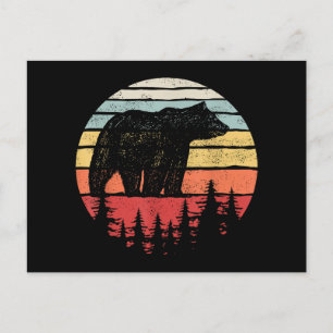 Vintage Retro Grizzly Bear Holiday Postcard