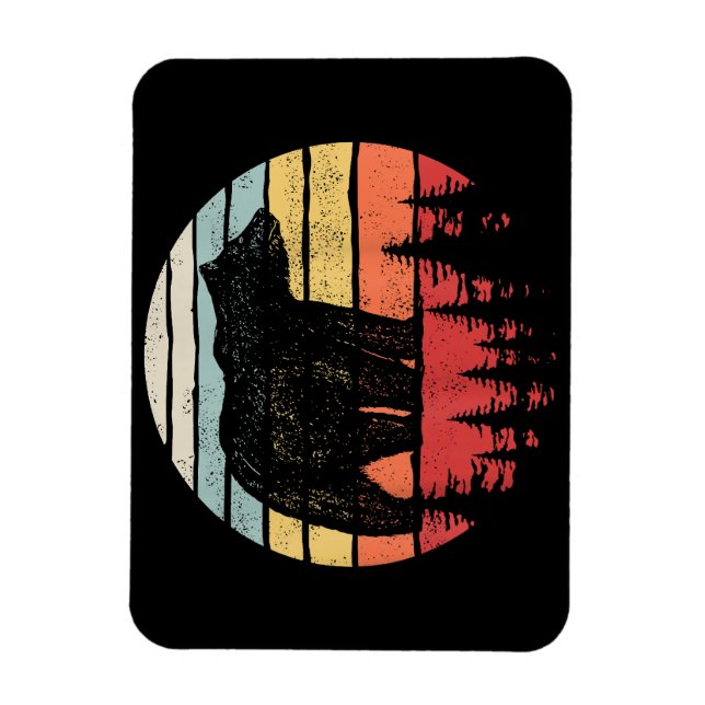 Vintage Retro Grizzly Bear Magnet (Vertical)