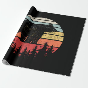 Vintage Retro Grizzly Bear Wrapping Paper