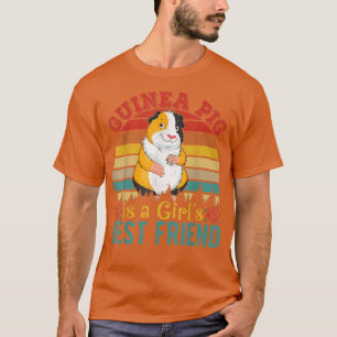 Vintage Retro Guinea Pig Is A Girl's Best Friend F T-Shirt