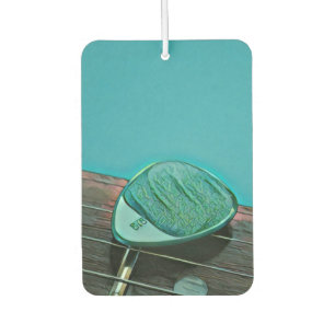 Vintage retro guitar artwork for guitarist car air freshener