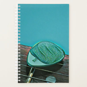 Vintage retro guitar artwork for guitarist planner