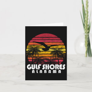 Vintage Retro Gulf Shores Al Alabama Sunset Distre Card