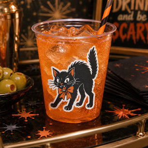 Vintage Retro Halloween Black Cat