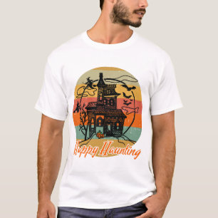 Vintage Retro Halloween Happy Haunting Witches T-Shirt