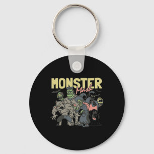 Vintage Retro Halloween Monster Mash Boo Ghost Wit Key Ring