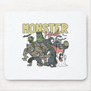 Vintage Retro Halloween Monster Mash Boo Ghost Wit Mouse Pad