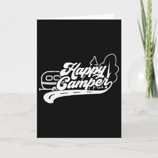 Vintage Retro Happy Camper Camping Outdoors Vacati Card