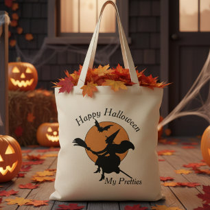 Vintage Retro Happy Halloween My Pretties Witch  Tote Bag