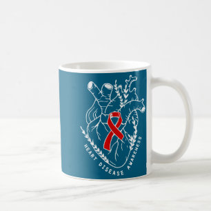 Vintage Retro Heart Disease Awareness Funny  Coffee Mug