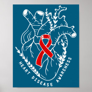 Vintage Retro Heart Disease Awareness Funny  Poster
