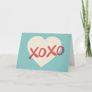 Vintage Retro Heart XOXO Valentine's Day Card
