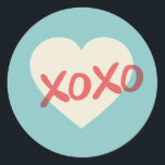 Vintage Retro Heart XOXO Valentine's Day Sticker<br><div class="desc">Vintage Retro Heart XOXO Valentine's Day Sticker 
 Similar items can be found in my store.</div>