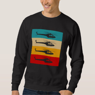 Vintage Retro Helicopter Pilot present Funny Aviat Sweatshirt