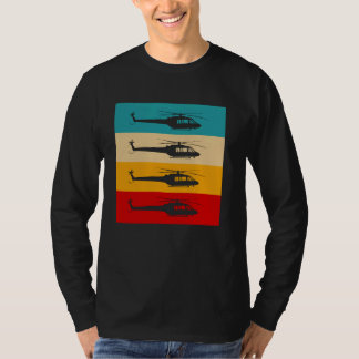 Vintage Retro Helicopter Pilot present Funny Aviat T-Shirt
