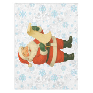 Vintage/retro holly jolly Santa Tablecloth