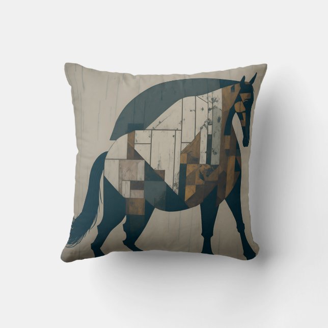 vintage retro horse cushion (Back)