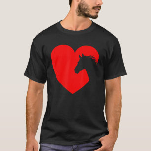Vintage Retro Horse Heart Valentine For Horse T-Shirt