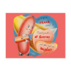 Vintage Retro Hot Dog Slicing Baloney Valentine
