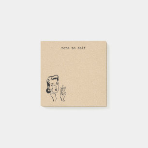 Vintage Retro Housewife Tan Reminder Post-it Notes