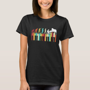 Vintage Retro Human Evolution Piano For Men Women T-Shirt
