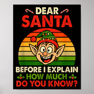 Vintage Retro I Can Explain Xmas Colorful Elf Funn Poster
