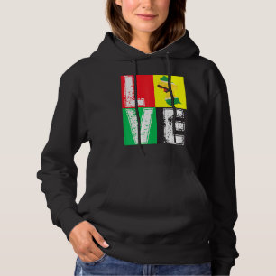 VINTAGE RETRO I LOVE GUYANA FLAG MAP FOR GUYANESE HOODIE