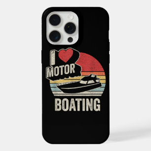 Vintage Retro I Love Motor Boating Funny Boater iPhone 15 Pro Max Case