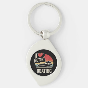 Vintage Retro I Love Motor Boating Funny Boater  Key Ring