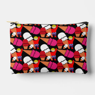 Vintage Retro Ice Cream Art Accessory Pouch