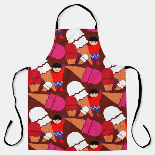 Vintage Retro Ice Cream Art Apron