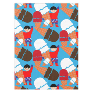 Vintage Retro Ice Cream Art Tablecloth