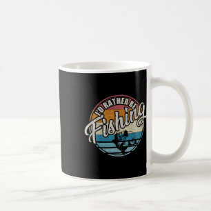 Vintage Retro I'd Rather Be Fishing Coffee Mug