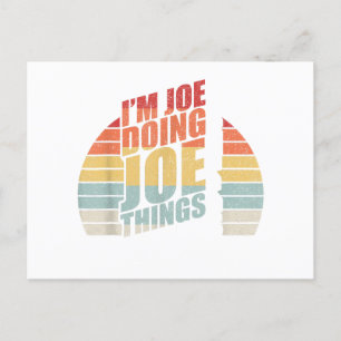 Vintage Retro I'm Joe Doing Joe Things Holiday Postcard