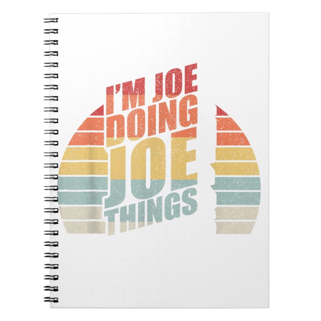 Vintage Retro I'm Joe Doing Joe Things  Notebook (Front)