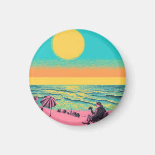 Vintage/retro inspired, beach magnet