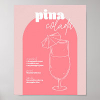 Vintage Retro Inspired Pina Colada Recipe Pink and