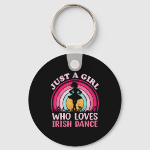 Vintage Retro Irish Dance Just A Girl Who Loves Ir Key Ring