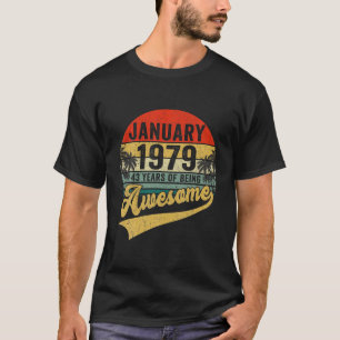 Vintage Retro January 1979 43Rd Birthday Gifts 43 T-Shirt