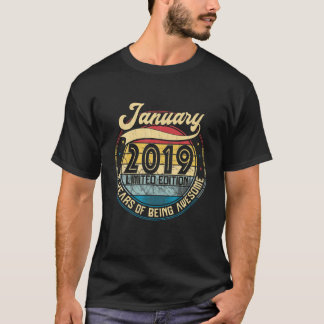 Vintage Retro January 2019 3Rd Birthday Gift 3 Yea T-Shirt