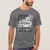 Vintage Retro Japanese Anime Drift Car Racing 90'S