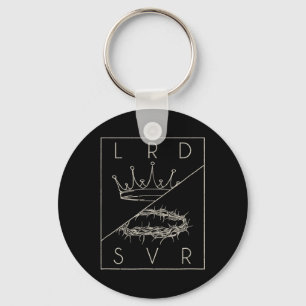 Vintage Retro Jesus Christian Lord & Saviour G Key Ring