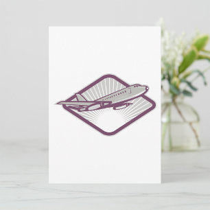 Vintage Retro Jet Aeroplane Aviation Invitation