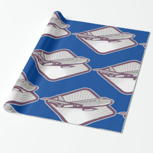 Vintage Retro Jet Aeroplane Aviation Wrapping Paper